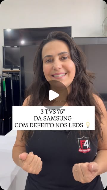 Integrante da F4 Eletrônicos no vídeo sobre três TVs Samsung de 75 polegadas com defeito nos LEDs